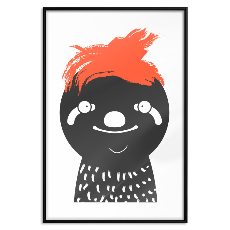 Poster Crazy Sloth - funny gray animal with orange hair 122910 additionalImage 24