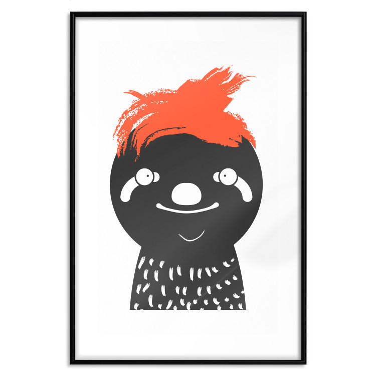 Poster Crazy Sloth - funny gray animal with orange hair 122910 additionalImage 15