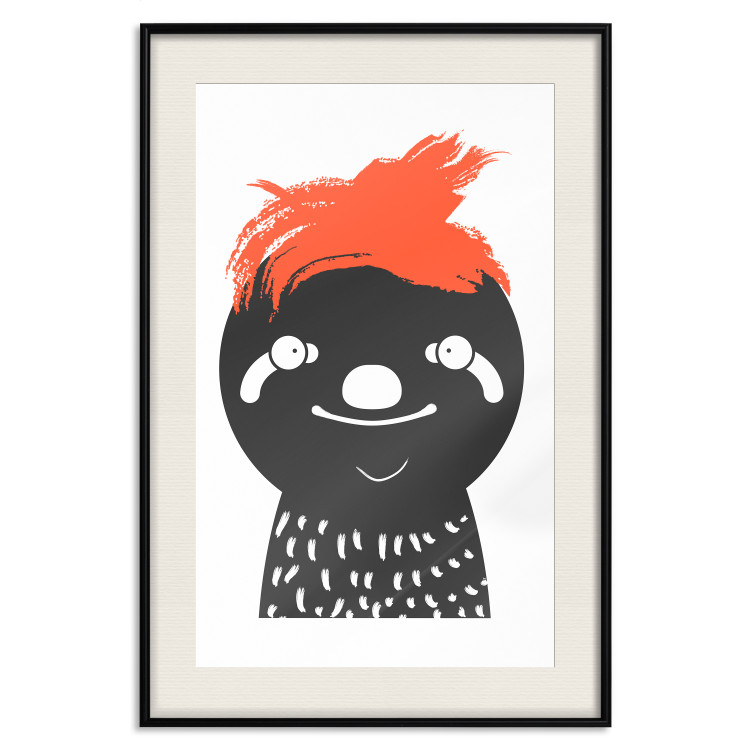 Poster Crazy Sloth - funny gray animal with orange hair 122910 additionalImage 18