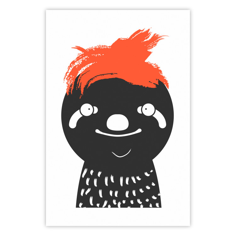 Poster Crazy Sloth - funny gray animal with orange hair 122910