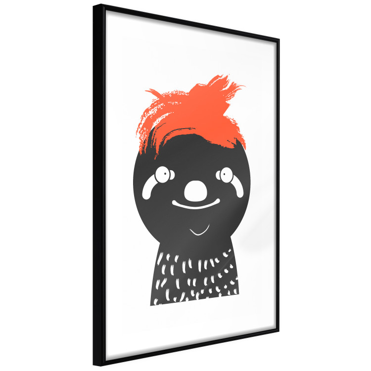 Poster Crazy Sloth - funny gray animal with orange hair 122910 additionalImage 11