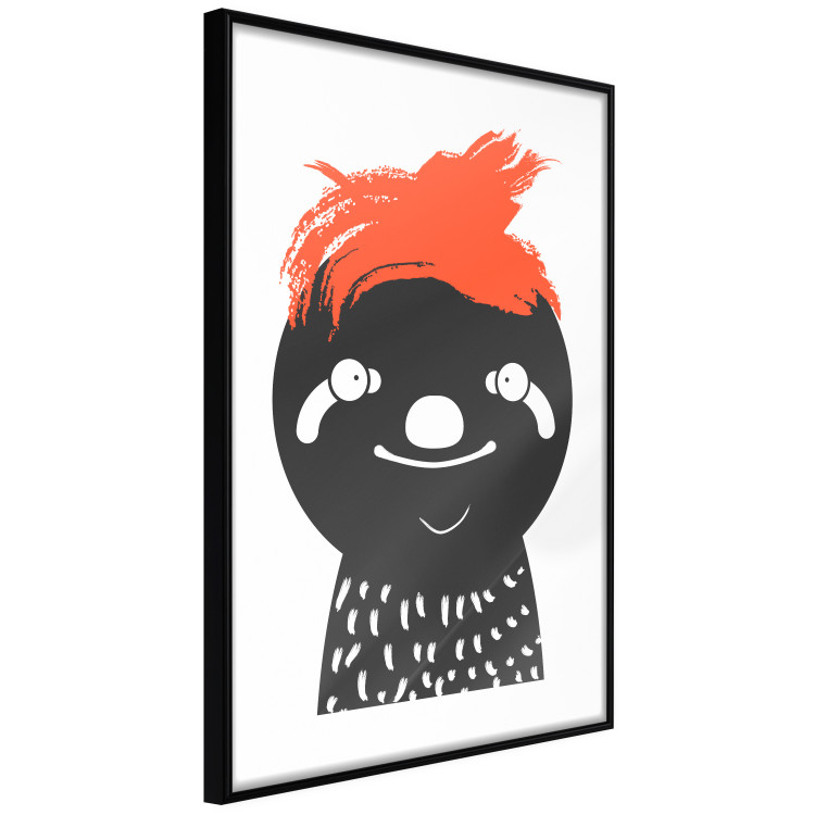 Poster Crazy Sloth - funny gray animal with orange hair 122910 additionalImage 10