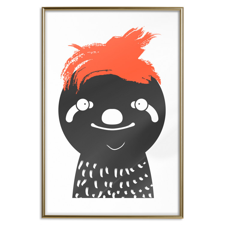 Poster Crazy Sloth - funny gray animal with orange hair 122910 additionalImage 20