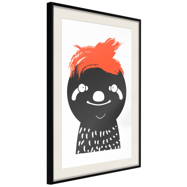 Poster Crazy Sloth - funny gray animal with orange hair 122910 additionalImage 3