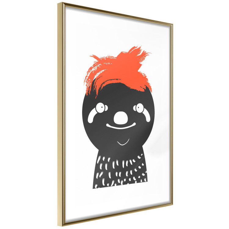 Poster Crazy Sloth - funny gray animal with orange hair 122910 additionalImage 6