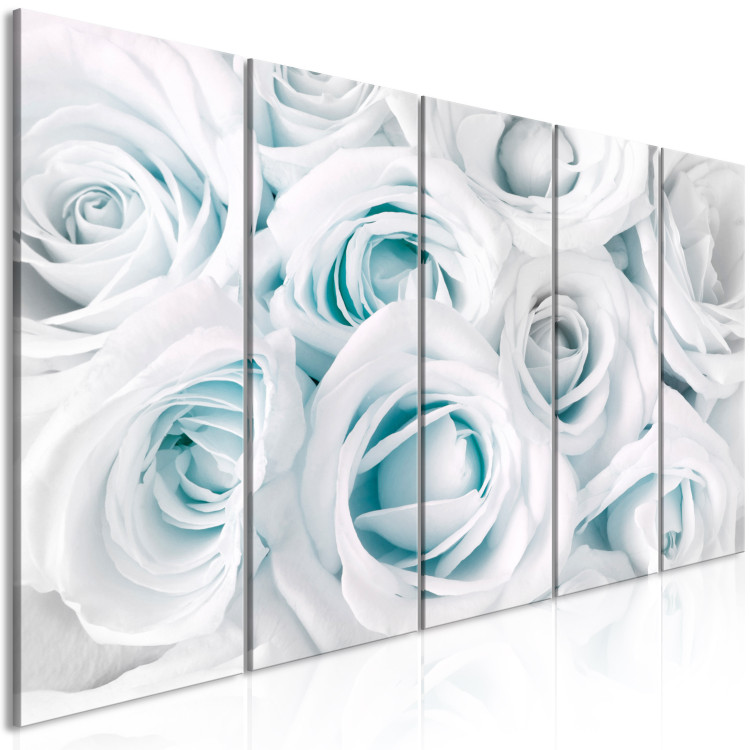 Canvas Print Rose bouquet - a five-piece composition with white rose buds 123210 additionalImage 2
