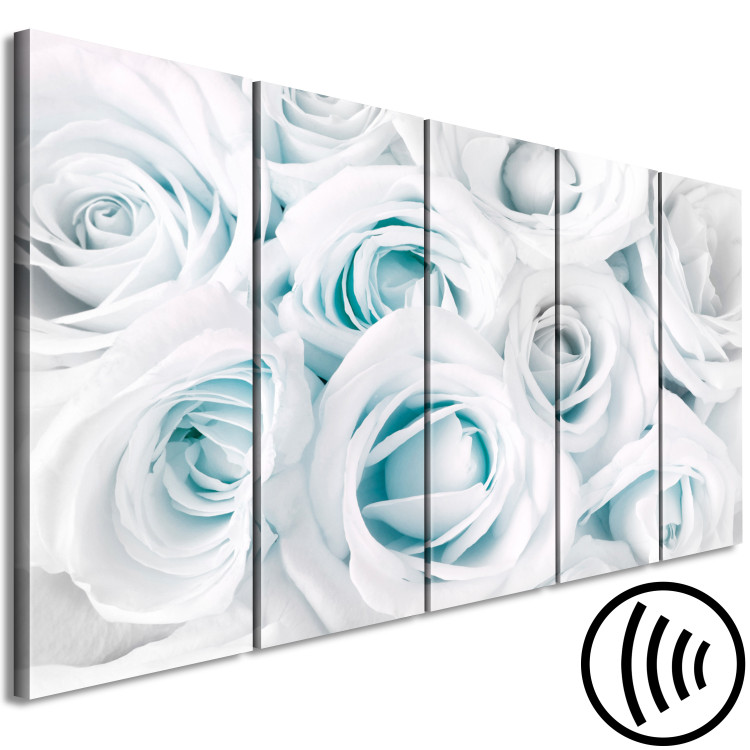 Canvas Print Rose bouquet - a five-piece composition with white rose buds 123210 additionalImage 6