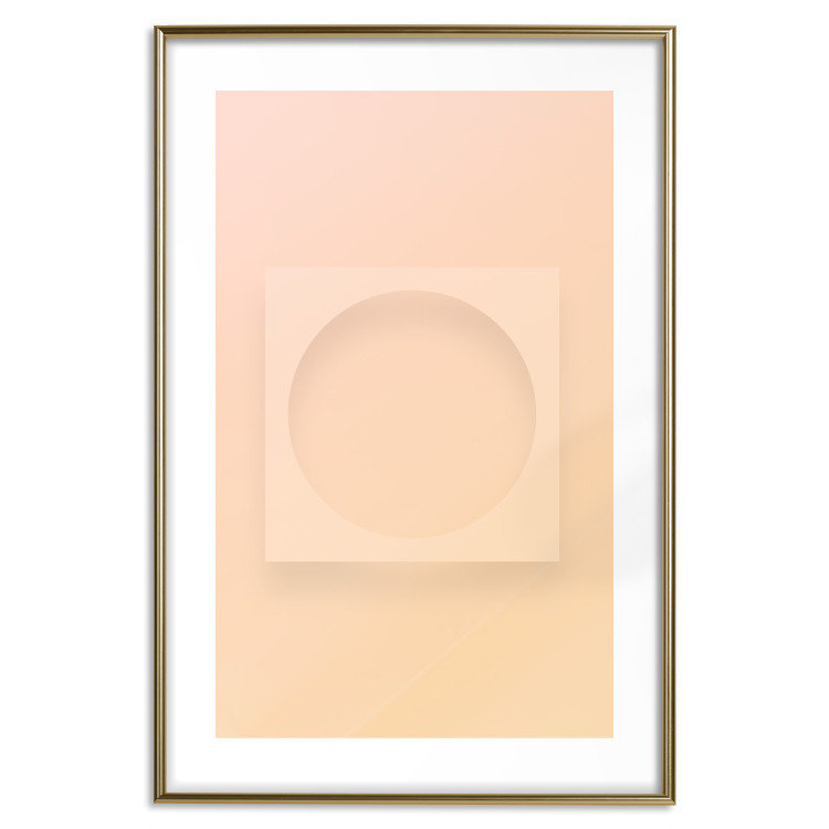 Poster Circle in Square - geometric shapes on pastel orange background 123810 additionalImage 16