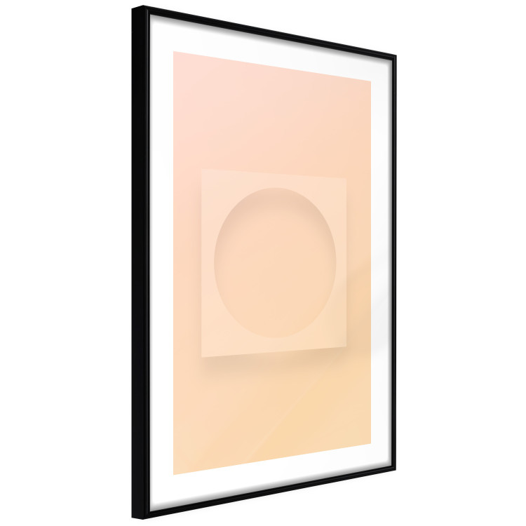 Poster Circle in Square - geometric shapes on pastel orange background 123810 additionalImage 13