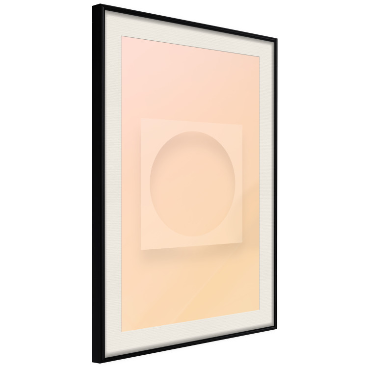 Poster Circle in Square - geometric shapes on pastel orange background 123810 additionalImage 3