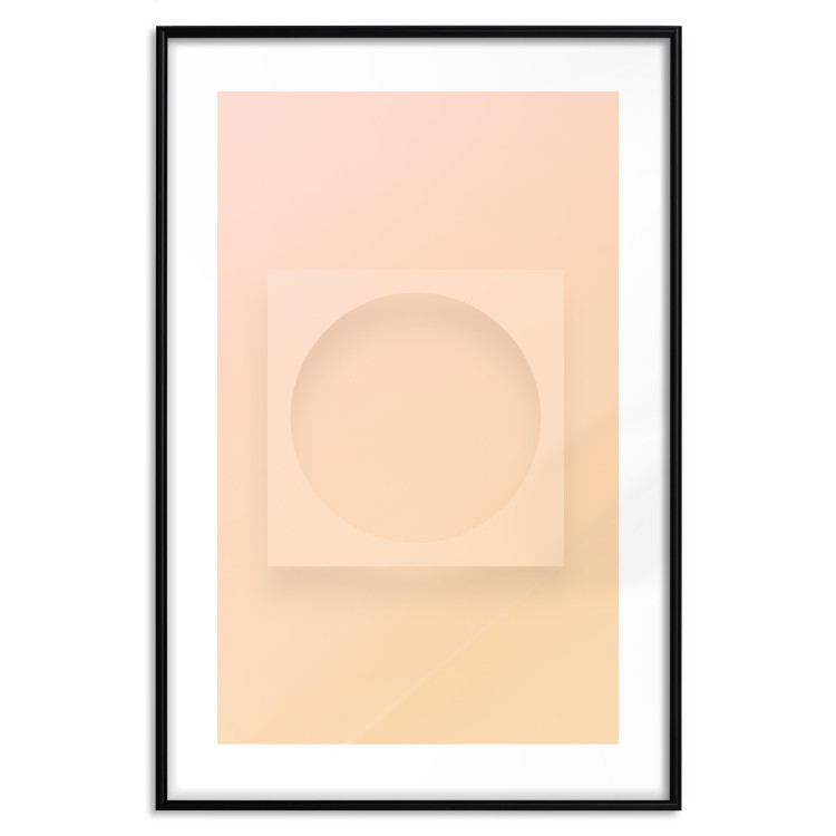 Poster Circle in Square - geometric shapes on pastel orange background 123810 additionalImage 15