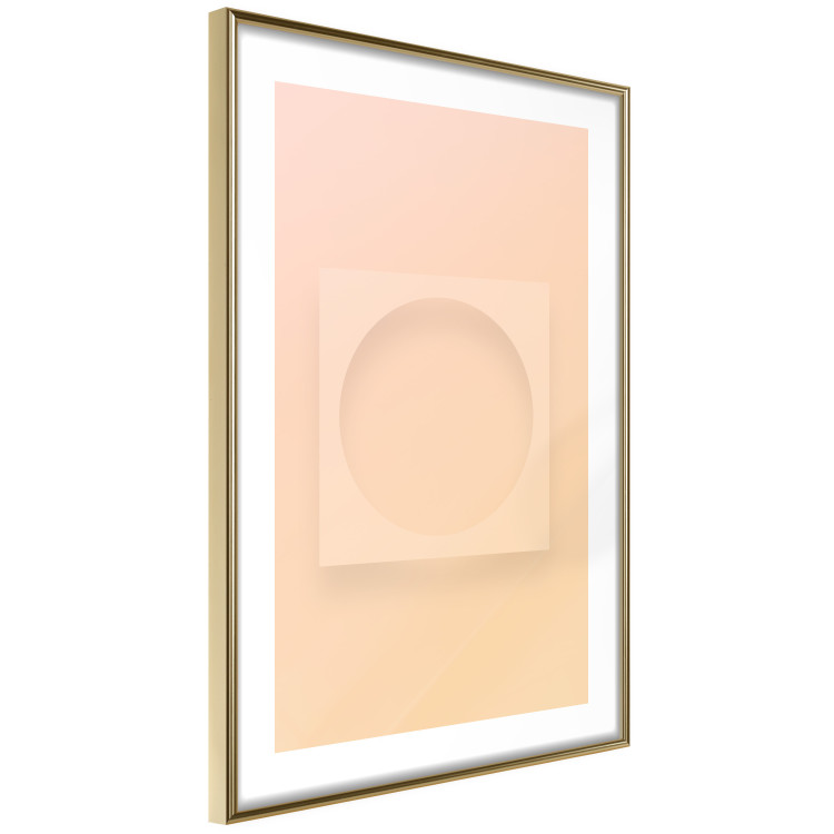 Poster Circle in Square - geometric shapes on pastel orange background 123810 additionalImage 6