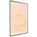 Poster Circle in Square - geometric shapes on pastel orange background 123810 additionalThumb 2