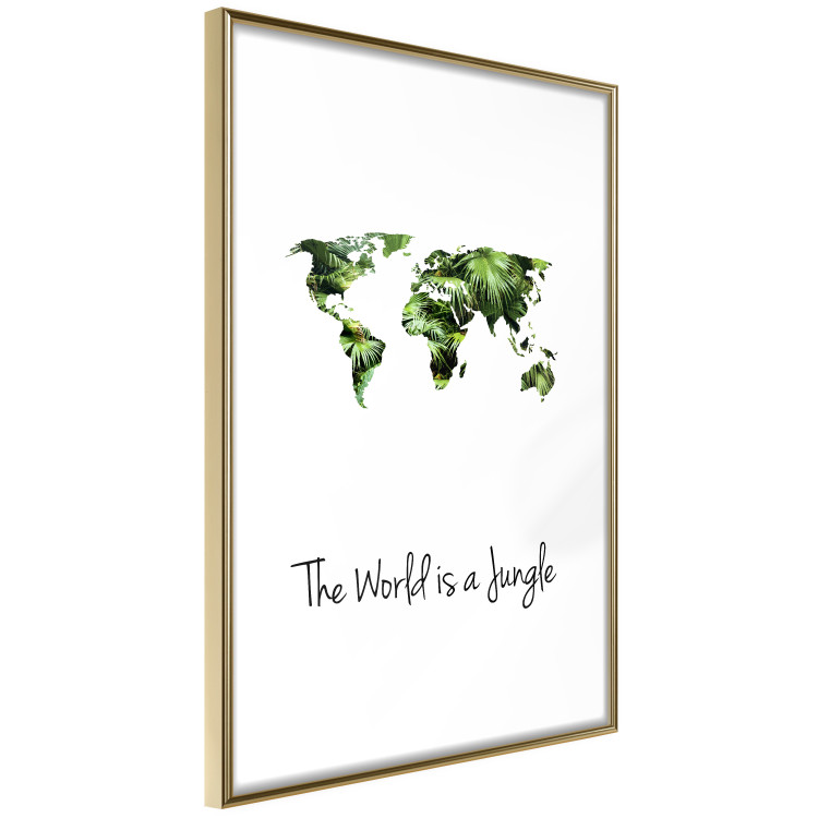 Wall Poster The World is a Jungle - text under a tropical world map on a white background 125410 additionalImage 6