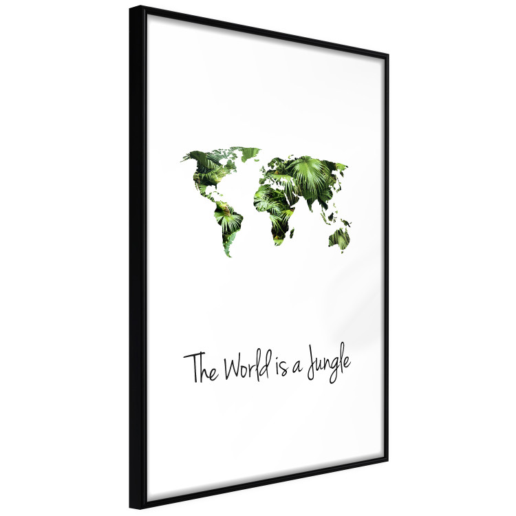 Wall Poster The World is a Jungle - text under a tropical world map on a white background 125410 additionalImage 11