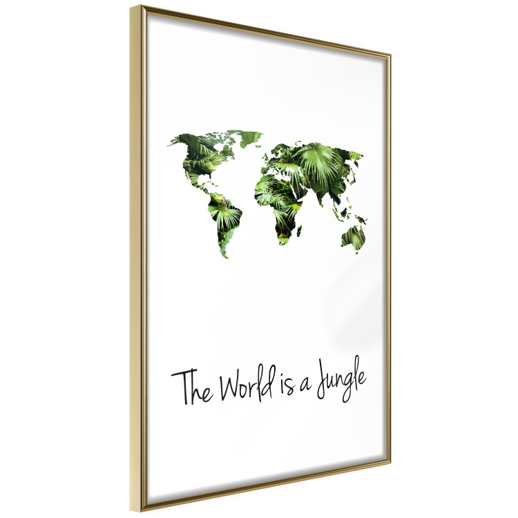 Wall Poster The World is a Jungle - text under a tropical world map on a white background 125410 additionalImage 12