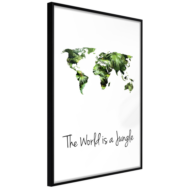 Wall Poster The World is a Jungle - text under a tropical world map on a white background 125410 additionalImage 10