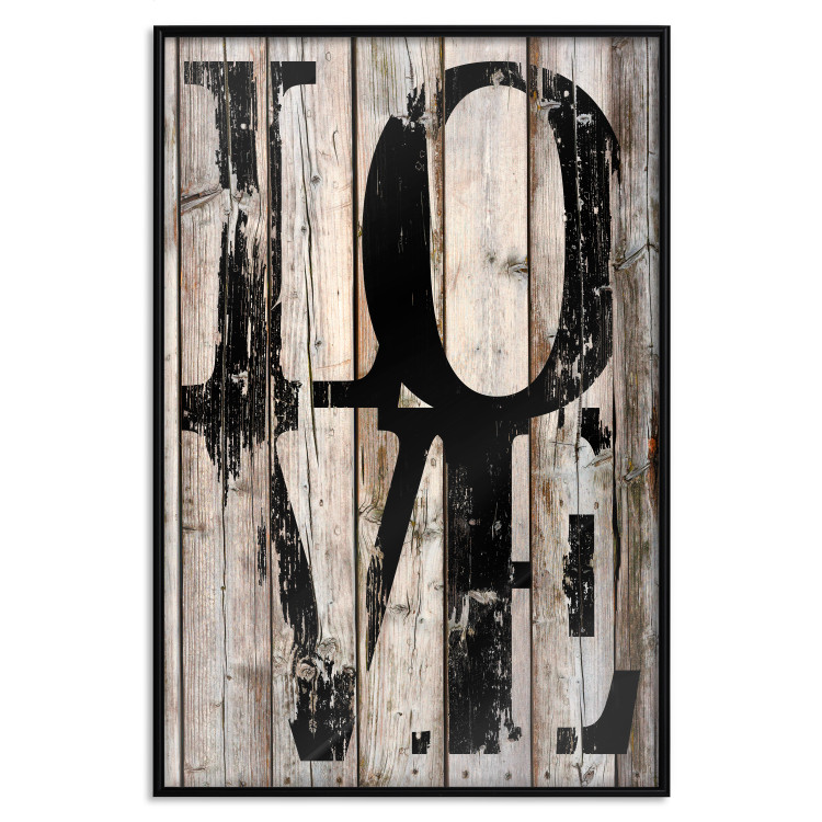 Wall Poster Retro: Love - retro English text on a background of wooden planks 125710 additionalImage 17