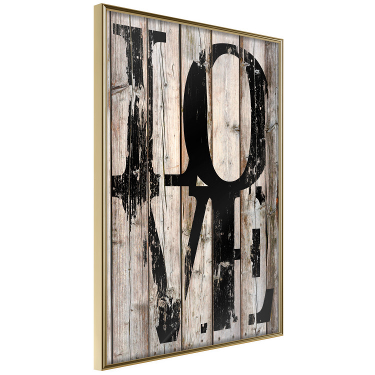 Wall Poster Retro: Love - retro English text on a background of wooden planks 125710 additionalImage 12