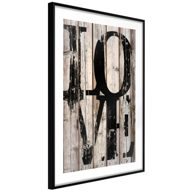Wall Poster Retro: Love - retro English text on a background of wooden planks 125710 additionalImage 11