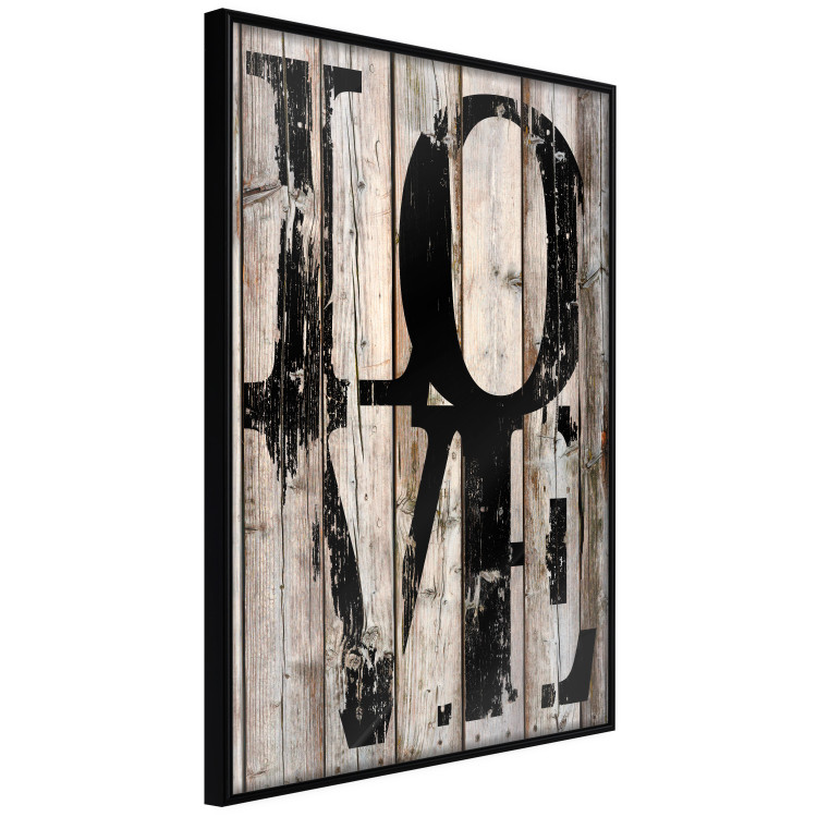 Wall Poster Retro: Love - retro English text on a background of wooden planks 125710 additionalImage 10