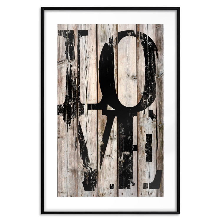 Wall Poster Retro: Love - retro English text on a background of wooden planks 125710 additionalImage 19