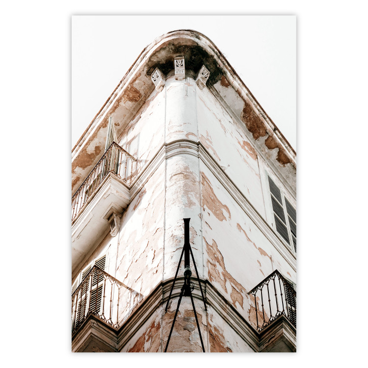 Poster Southern Corner - building architecture with a weathered bright wall 129510