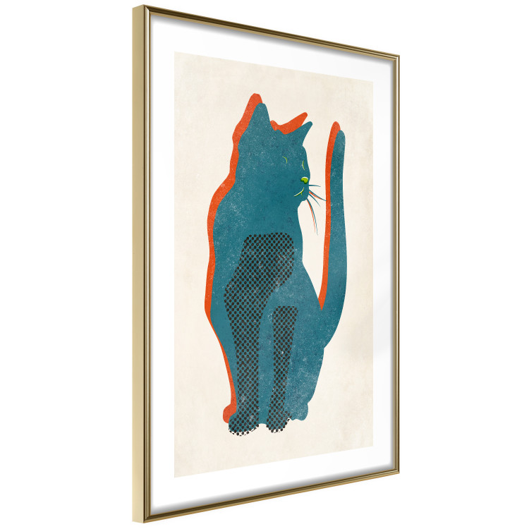 Poster Feline Moods - abstract two-color cat on light beige background 129610 additionalImage 9