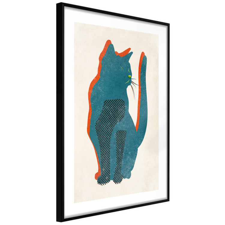 Poster Feline Moods - abstract two-color cat on light beige background 129610 additionalImage 8