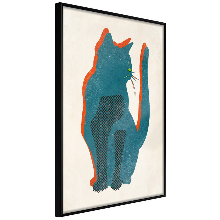 Poster Feline Moods - abstract two-color cat on light beige background 129610 additionalImage 13
