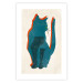 Poster Feline Moods - abstract two-color cat on light beige background 129610 additionalThumb 19