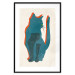 Poster Feline Moods - abstract two-color cat on light beige background 129610 additionalThumb 17