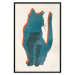 Poster Feline Moods - abstract two-color cat on light beige background 129610 additionalThumb 18
