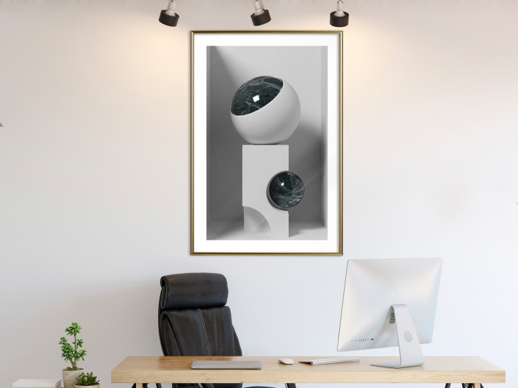 Wall Poster Glass Eye - abstract shapes with dark accents on a light background 129910 additionalImage 15