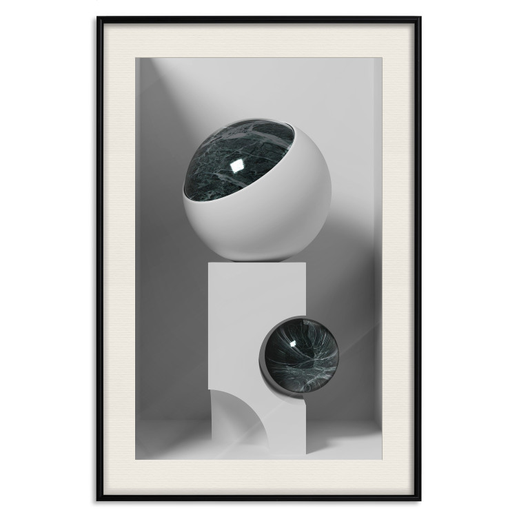 Wall Poster Glass Eye - abstract shapes with dark accents on a light background 129910 additionalImage 19
