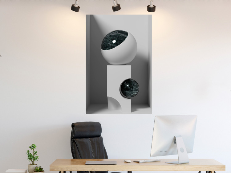 Wall Poster Glass Eye - abstract shapes with dark accents on a light background 129910 additionalImage 2