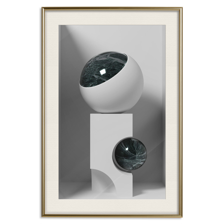 Wall Poster Glass Eye - abstract shapes with dark accents on a light background 129910 additionalImage 20