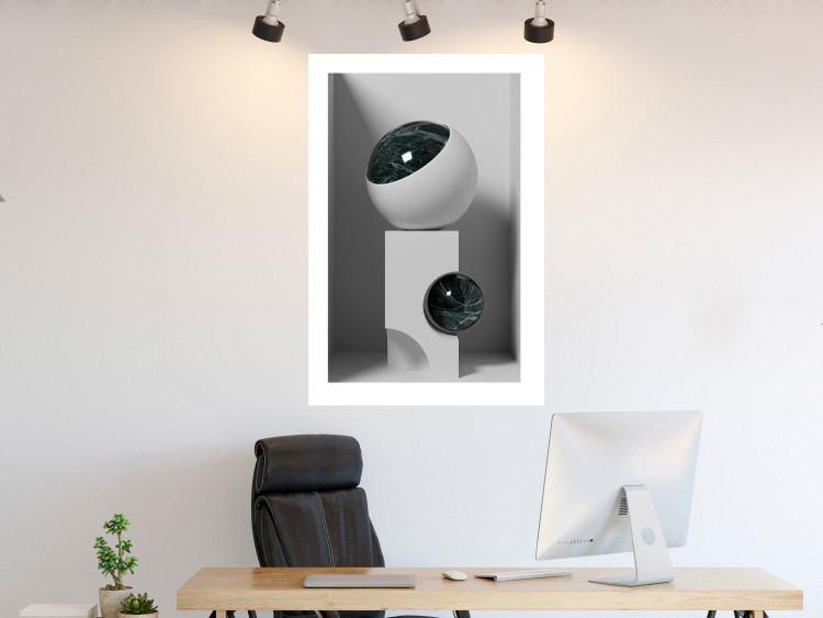 Wall Poster Glass Eye - abstract shapes with dark accents on a light background 129910 additionalImage 3