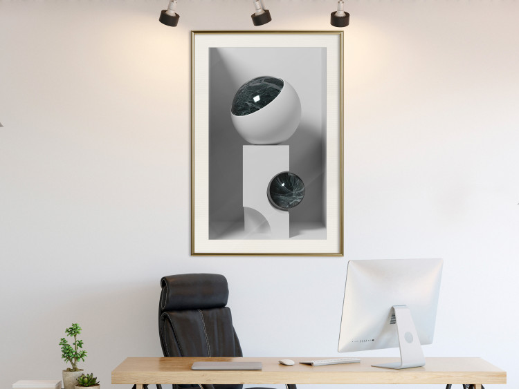 Wall Poster Glass Eye - abstract shapes with dark accents on a light background 129910 additionalImage 22