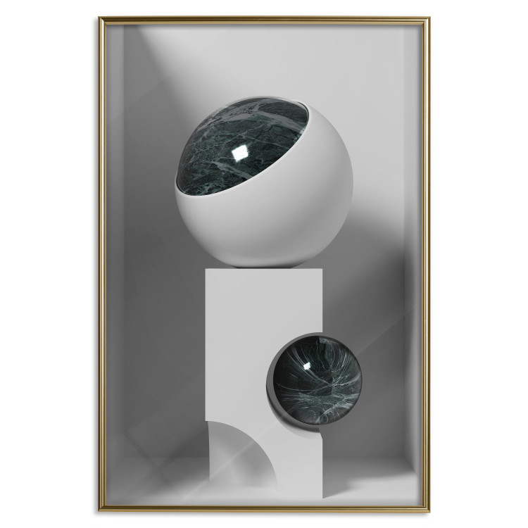 Wall Poster Glass Eye - abstract shapes with dark accents on a light background 129910 additionalImage 21