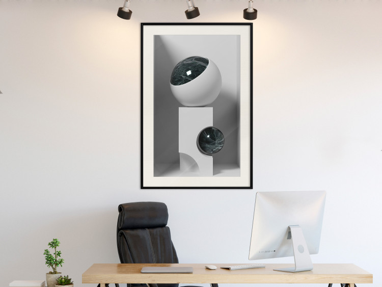 Wall Poster Glass Eye - abstract shapes with dark accents on a light background 129910 additionalImage 24
