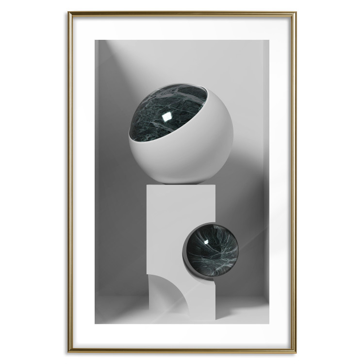 Wall Poster Glass Eye - abstract shapes with dark accents on a light background 129910 additionalImage 16