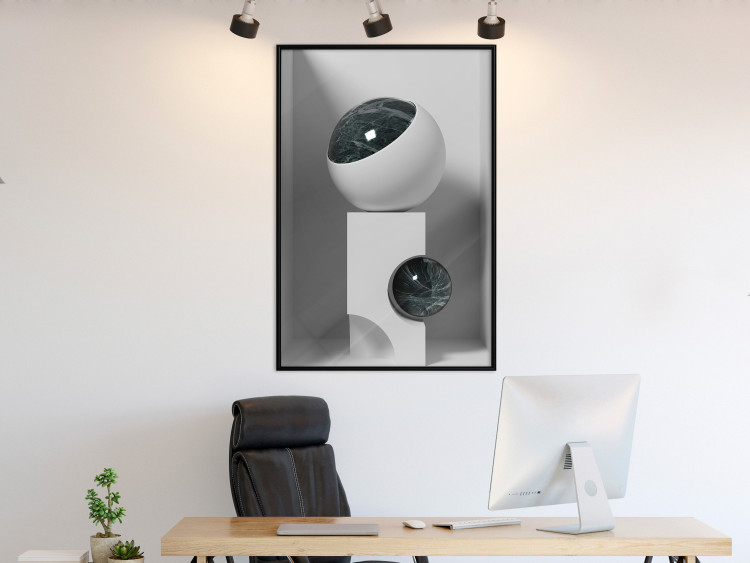 Wall Poster Glass Eye - abstract shapes with dark accents on a light background 129910 additionalImage 4