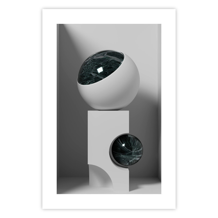 Wall Poster Glass Eye - abstract shapes with dark accents on a light background 129910 additionalImage 19