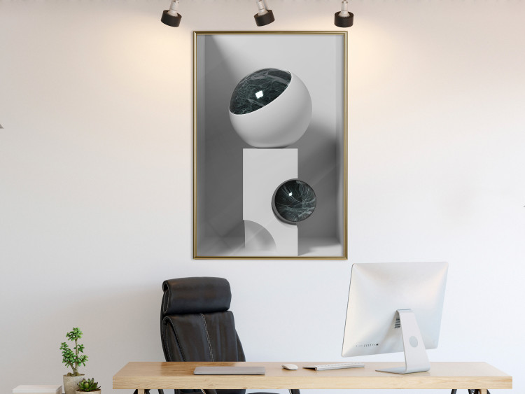 Wall Poster Glass Eye - abstract shapes with dark accents on a light background 129910 additionalImage 5
