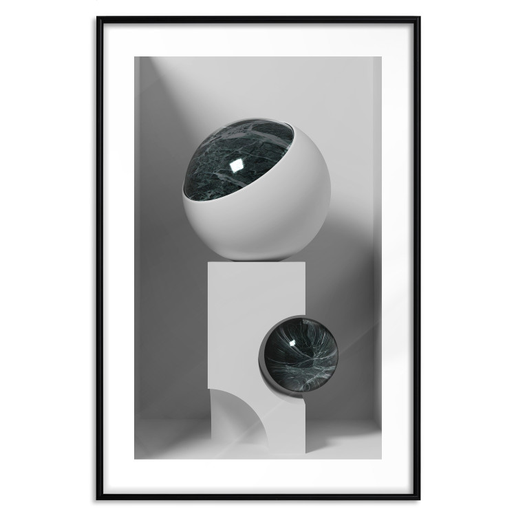 Wall Poster Glass Eye - abstract shapes with dark accents on a light background 129910 additionalImage 15