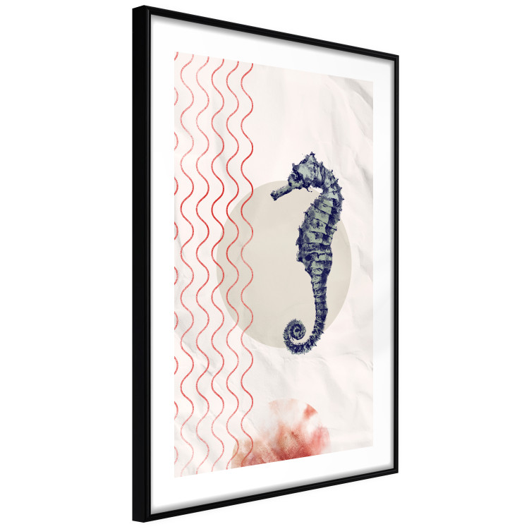 Poster Underwater Steed - animal against a background of waves and circles in an abstract motif 131810 additionalImage 8