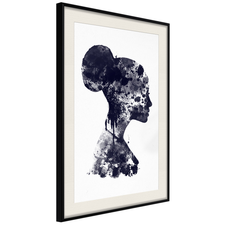 Wall Poster Abstract Profile - portrait of a woman in an abstract dark motif 131910 additionalImage 2