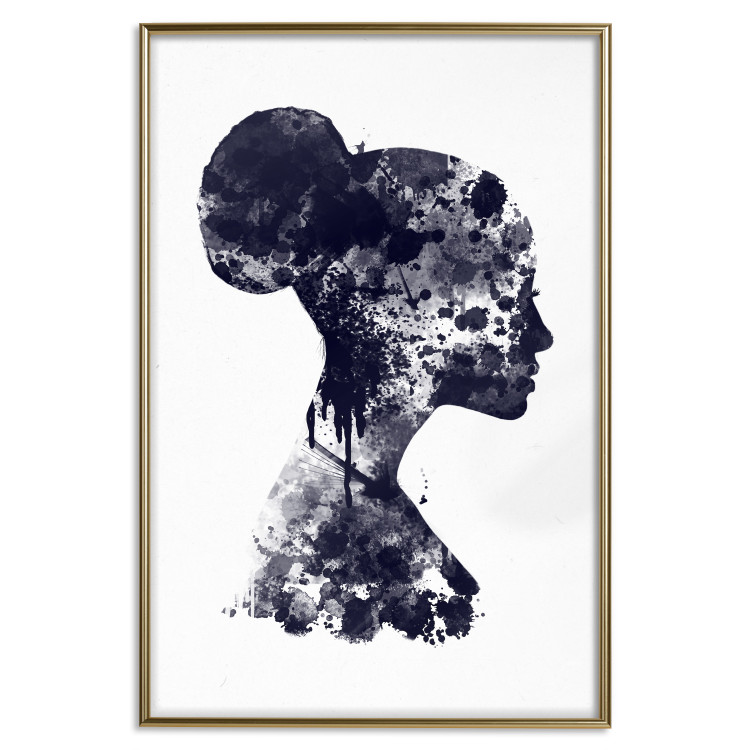 Wall Poster Abstract Profile - portrait of a woman in an abstract dark motif 131910 additionalImage 17