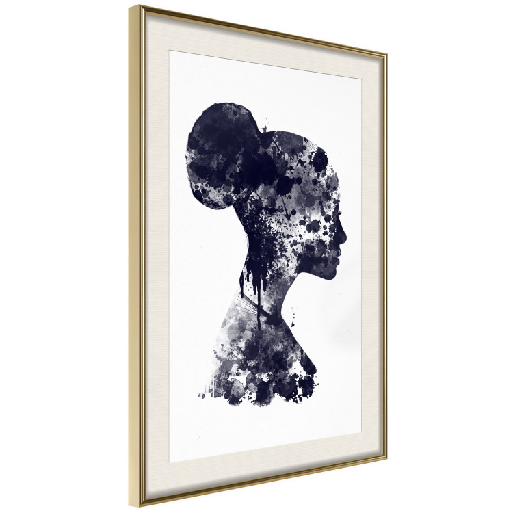 Wall Poster Abstract Profile - portrait of a woman in an abstract dark motif 131910 additionalImage 3